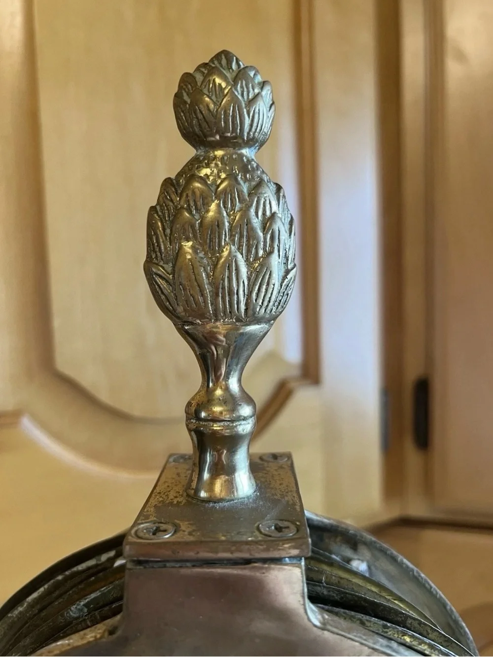 *HARD TO FIND* Vintage Pineapple Brass Peacock Fireplace Fan